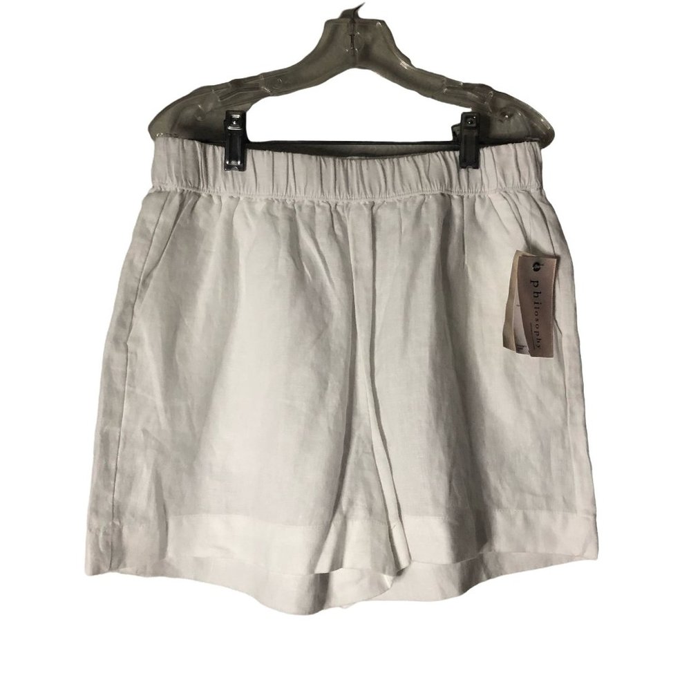 NWT PHILOSOPHY Womens Linen Shorts S White